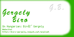 gergely biro business card